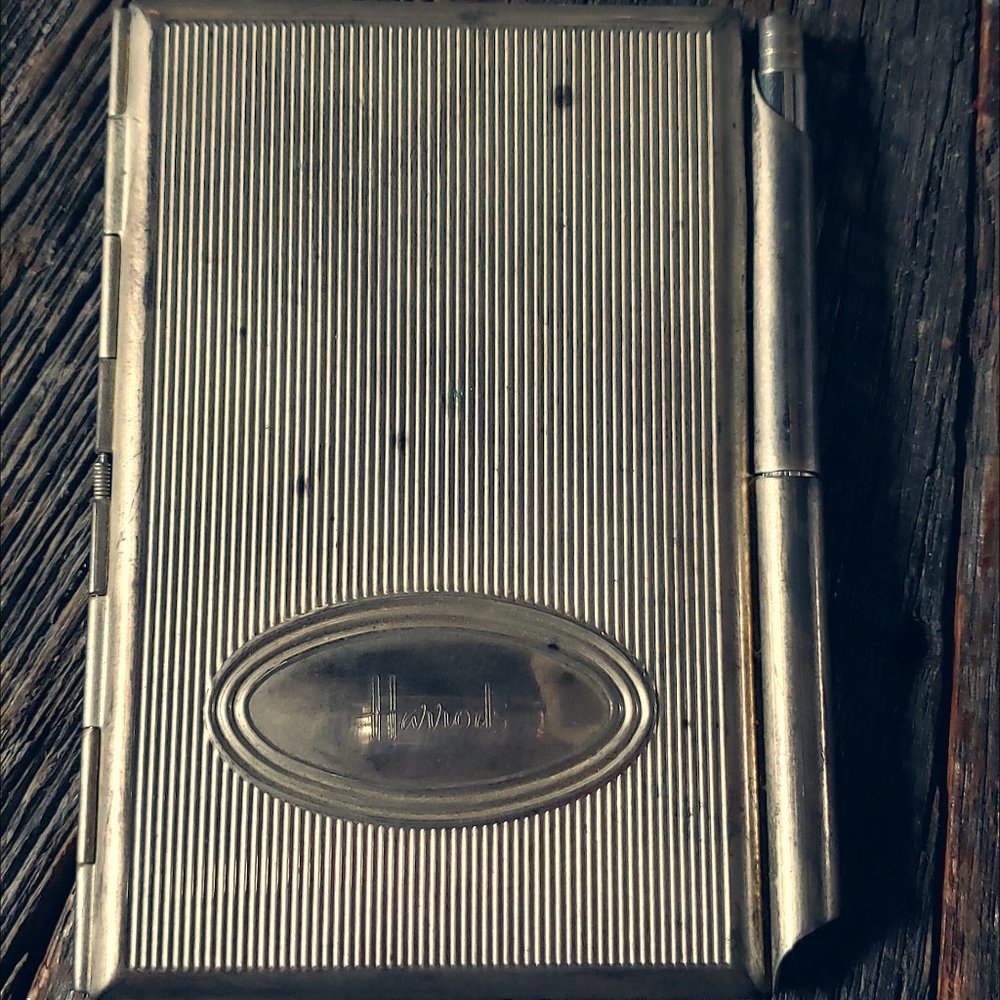 Vintage Harrod's Silverplated Notepad/Card Holder